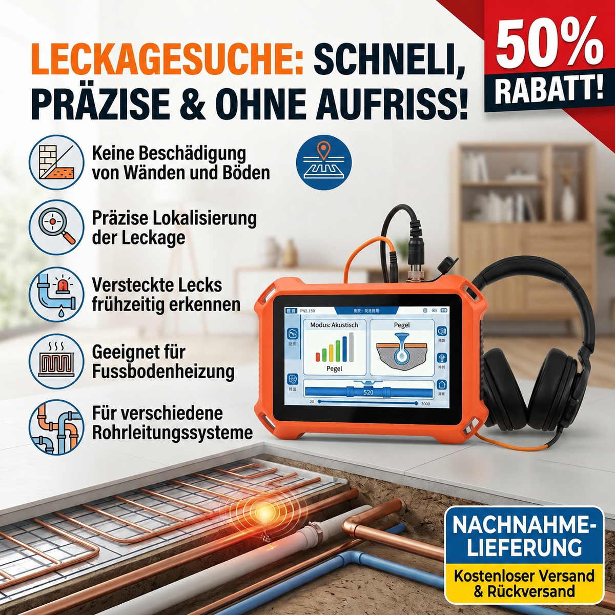 Wasserleck-Detektor in mehreren Ausführungen